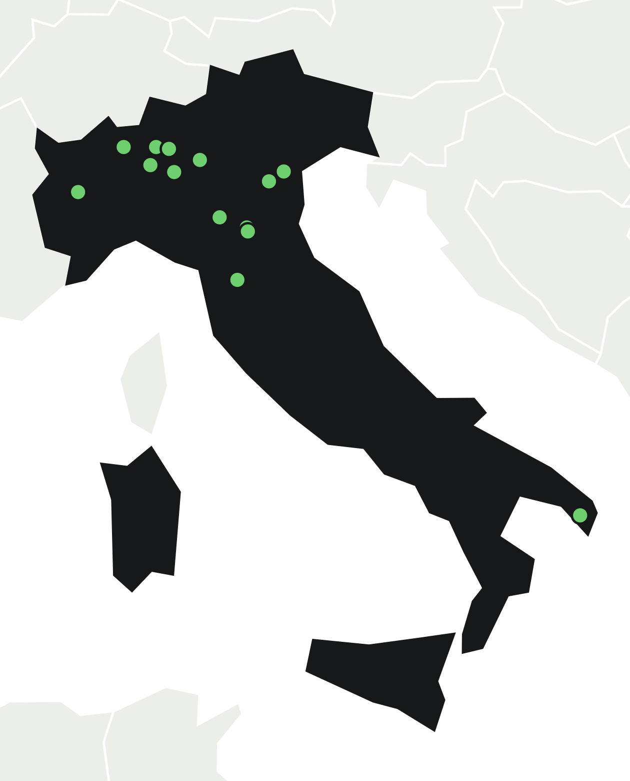 Mappa delle sedi Vicsam Group in Italia